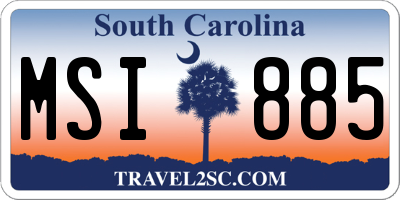 SC license plate MSI885
