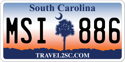 SC license plate MSI886