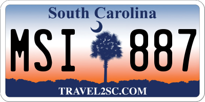 SC license plate MSI887