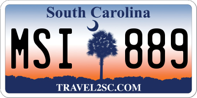 SC license plate MSI889