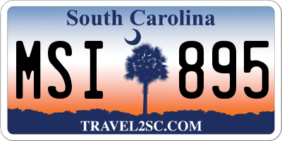 SC license plate MSI895