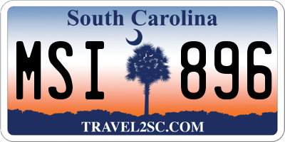 SC license plate MSI896