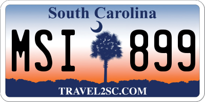 SC license plate MSI899