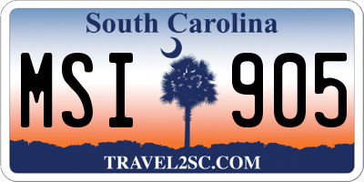 SC license plate MSI905