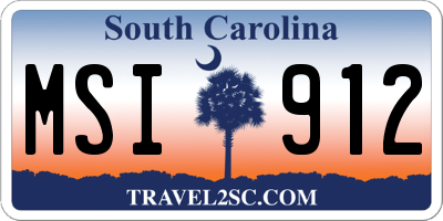 SC license plate MSI912