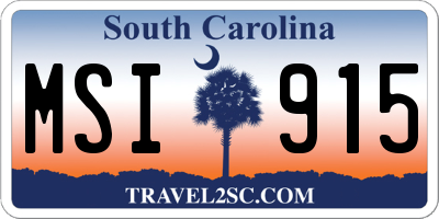 SC license plate MSI915