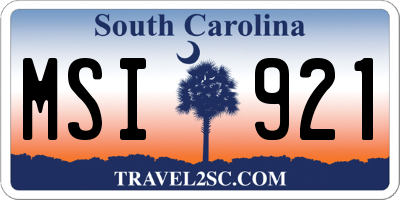 SC license plate MSI921