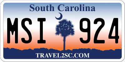 SC license plate MSI924