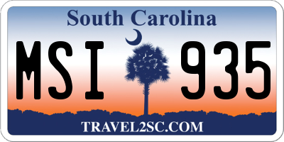 SC license plate MSI935