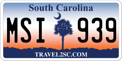 SC license plate MSI939