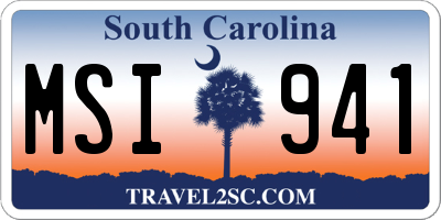SC license plate MSI941