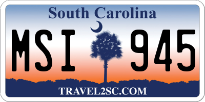SC license plate MSI945