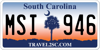 SC license plate MSI946