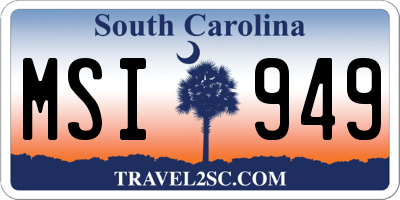 SC license plate MSI949