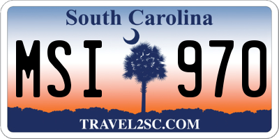 SC license plate MSI970