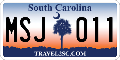 SC license plate MSJ011
