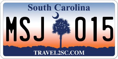 SC license plate MSJ015