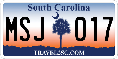 SC license plate MSJ017