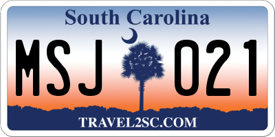 SC license plate MSJ021