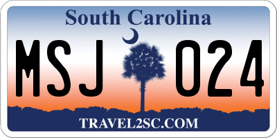 SC license plate MSJ024