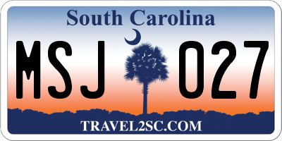 SC license plate MSJ027