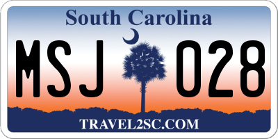 SC license plate MSJ028