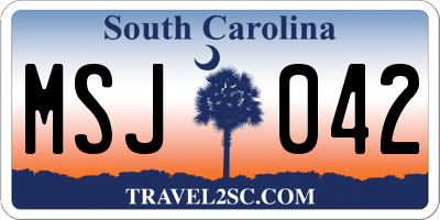 SC license plate MSJ042