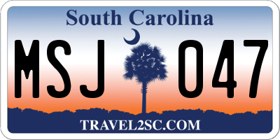 SC license plate MSJ047