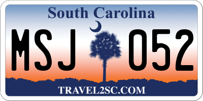 SC license plate MSJ052