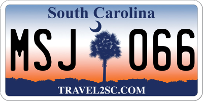 SC license plate MSJ066