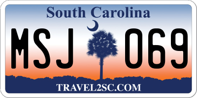 SC license plate MSJ069