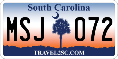 SC license plate MSJ072
