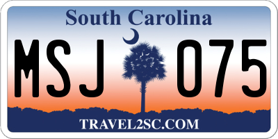 SC license plate MSJ075