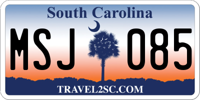 SC license plate MSJ085
