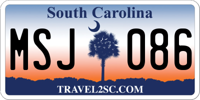 SC license plate MSJ086