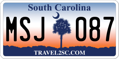 SC license plate MSJ087