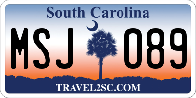 SC license plate MSJ089