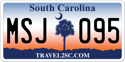 SC license plate MSJ095