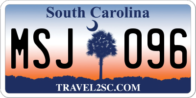 SC license plate MSJ096