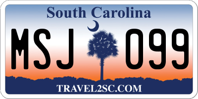 SC license plate MSJ099