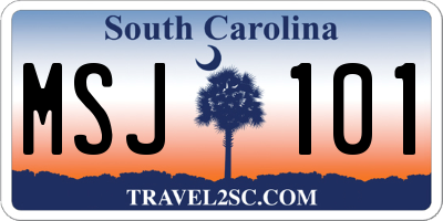 SC license plate MSJ101