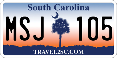 SC license plate MSJ105