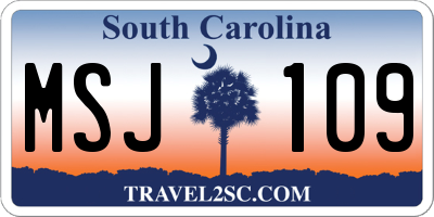 SC license plate MSJ109