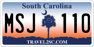 SC license plate MSJ110