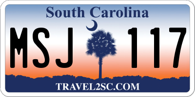 SC license plate MSJ117