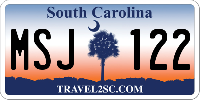 SC license plate MSJ122