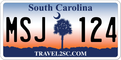SC license plate MSJ124