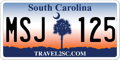 SC license plate MSJ125