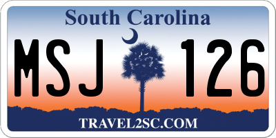 SC license plate MSJ126