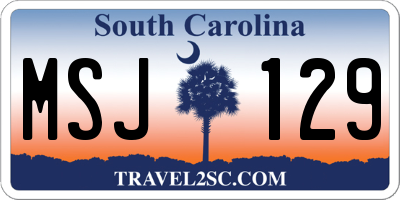SC license plate MSJ129